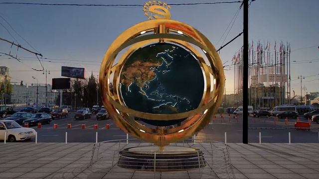 Вращающийся глобус, проект ТРЦ Европейский смотреть онлайн