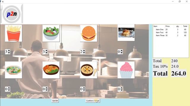 Restaurant Management script using Tkinter to generate bills based on selection of item and quantit смотреть онлайн