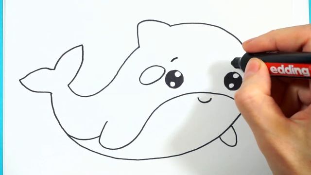 Как нарисовать косатку/ Простой рисунок и раскраска для детей. How to draw a killer whale смотреть онлайн