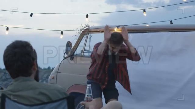 Man Acting Out Charades Stock Video