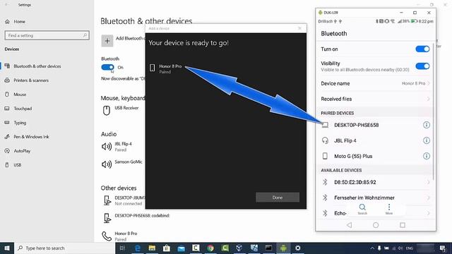 Connect an Android phone to a Windows 10 PC via Bluetooth смотреть онлайн