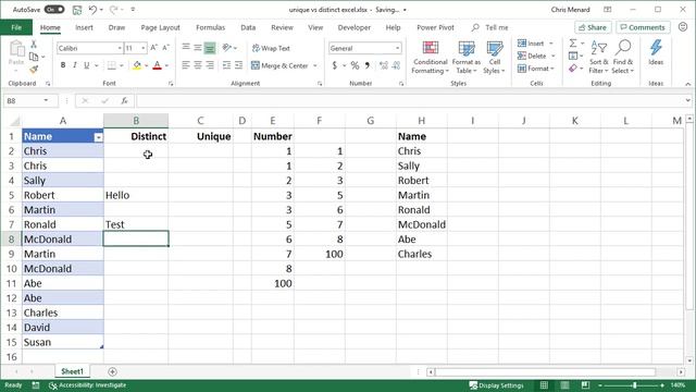Excel: UNIQUE Function - New dynamic array function by Chris Menard смотреть онлайн