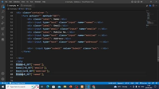 How To Insert Record in Database Using HTML Form | My SQL | PHP смотреть онлайн