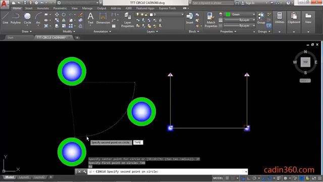 How to Draw Tan Tan Tan Circle in AutoCAD 2018 смотреть онлайн