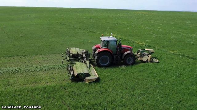 Зачем закрывать двери поликарбонатом? Massey Ferguson 7726S и косилка-бабочка KRONE-Заготовка кормо смотреть онлайн
