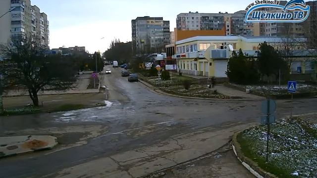 Перекрёсток в Щёлкино, 08.02.2015 - Time-lapse с камеры 2