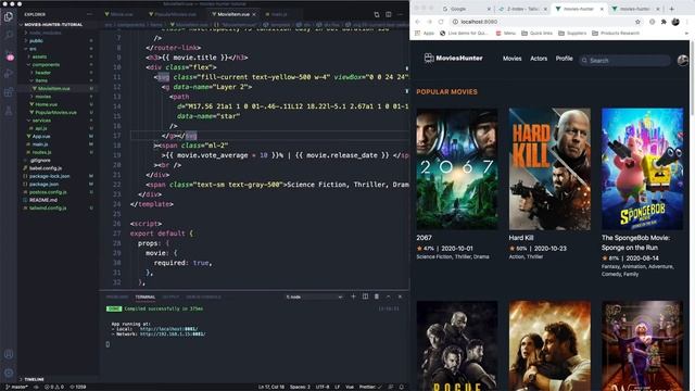 Movie Hunter App - Fetch Movies From Backend using Axios Part 6 смотреть онлайн