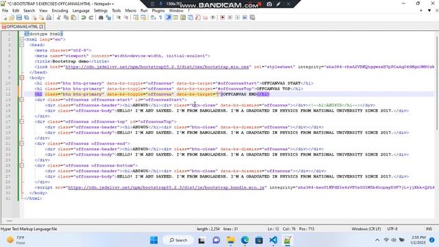 BOOTSTRAP 5 OFFCANVAS смотреть онлайн