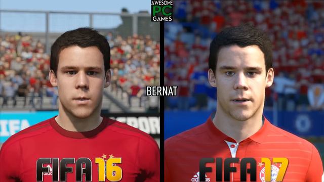 FIFA 17 vs FIFA 16 Bayern Munchen Faces Comparison смотреть онлайн
