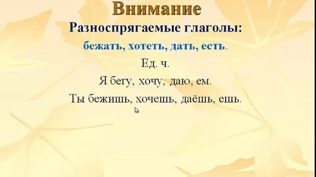 Особенности спряжений глаголов. 5-7 классы смотреть онлайн
