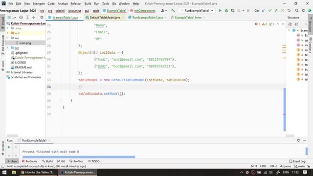 Swing Component - JTable menggunakan DefaultTableModel смотреть онлайн