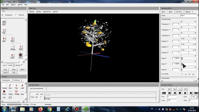 Работа в программе Xfrog 3.5. Создание сказочных деревьев. смотреть онлайн