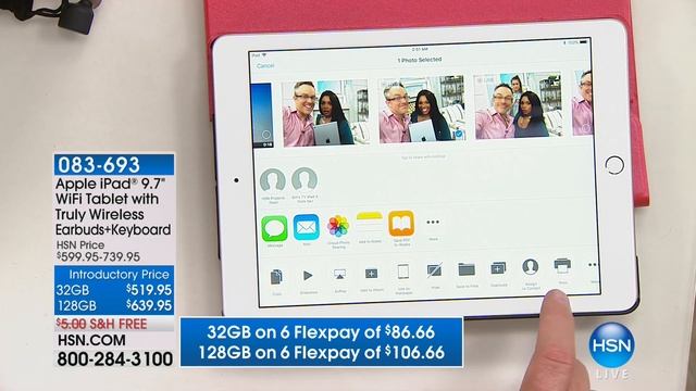 Apple iPad 9.7 32GB WiFi Tablet w/Truly Wireless Earbuds... смотреть онлайн
