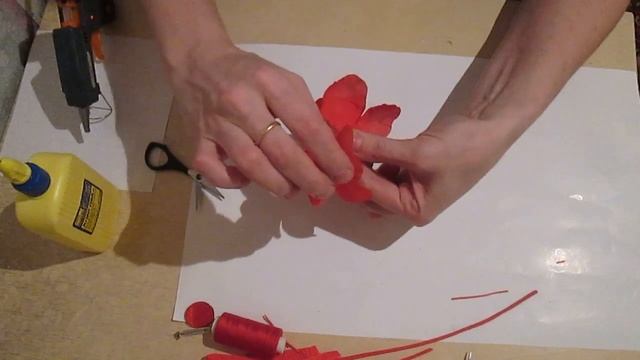 Брошь из ткани своими руками . "Мадам Батерфляй". Мастер класс. смотреть онлайн