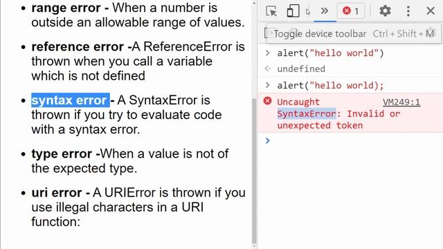 89 Types of JS native errors | Types JavaScript native error in Hindi смотреть онлайн