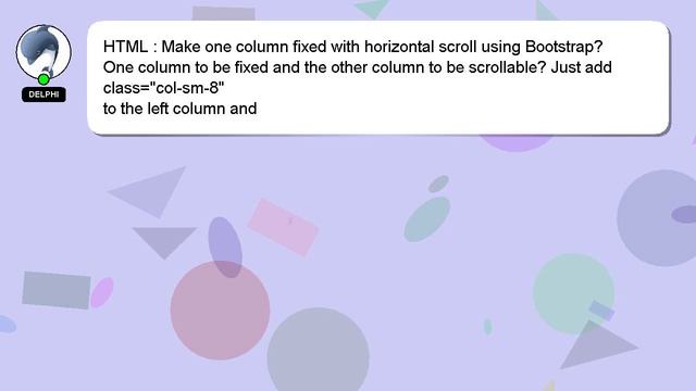 HTML : Make one column fixed with horizontal scroll using Bootstrap? смотреть онлайн