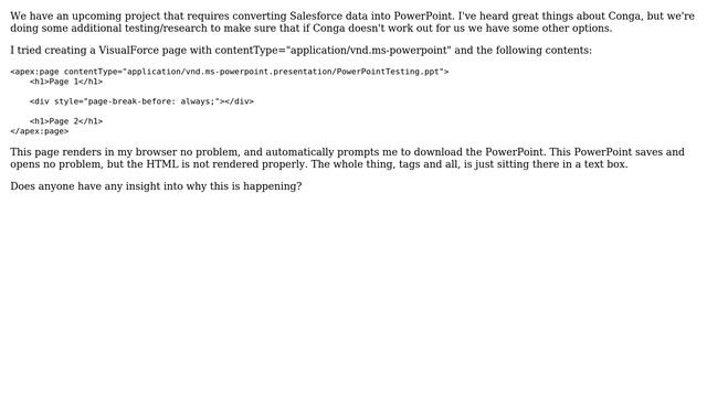 Salesforce: PowerPoint Not Rendering HTML смотреть онлайн