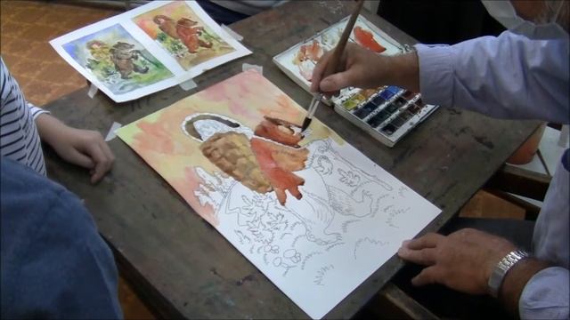 Работа акварелью часть 1 смотреть онлайн