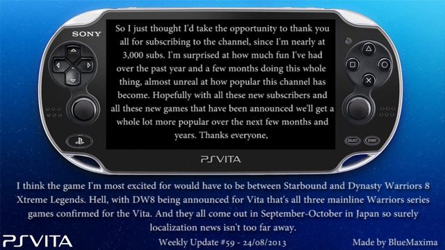 PS Vita Weekly Update #59 - 24/08/2013 (List of Games from Gamescom Edition) смотреть онлайн