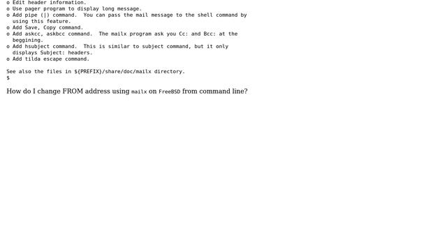 How do I change FROM address using mailx on FreeBSD from command line? (2 Solutions!!) смотреть онлайн
