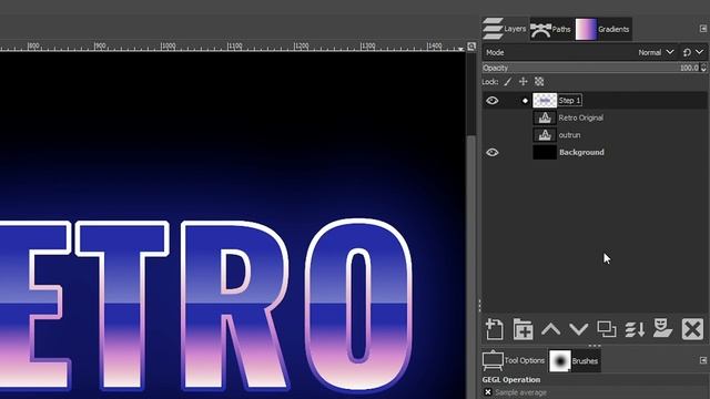 GIMP Text Effects 80s Retro Effect смотреть онлайн