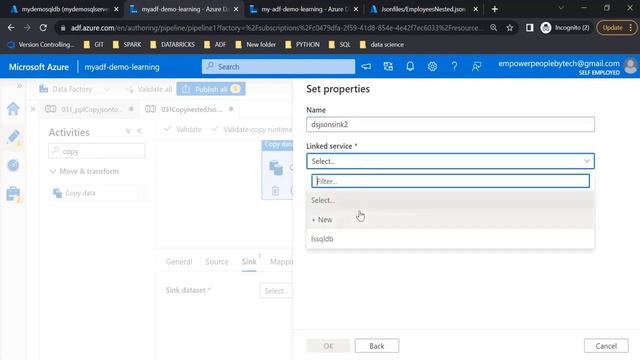 31. Copy json and nested json files to Azure SQL database смотреть онлайн