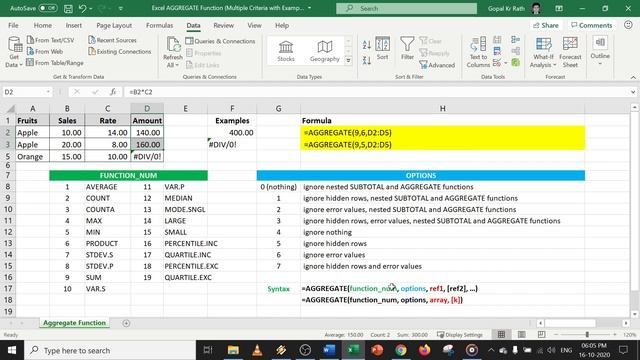 Excel AGGREGATE Function (Multiple Criteria with Examples) смотреть онлайн