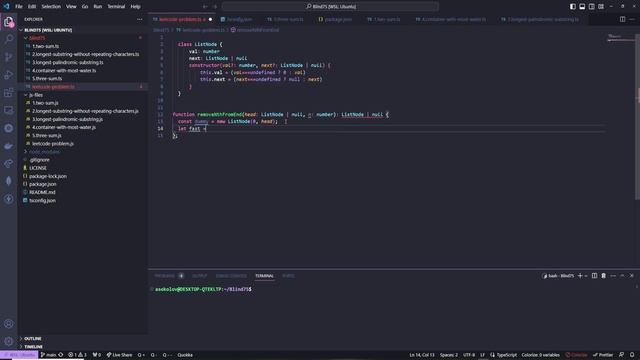 Remove Nth Node From End of List - Blind 75 Problem 6 - Typescript смотреть онлайн