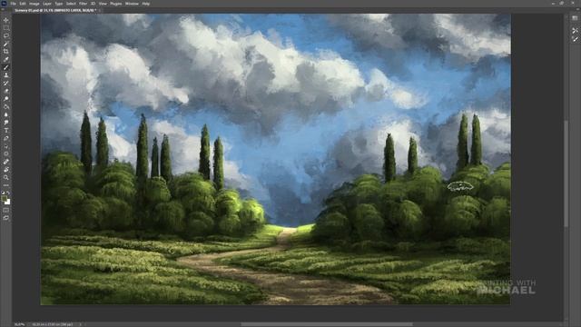 Digital Landscape Painting Photoshop Brushes смотреть онлайн
