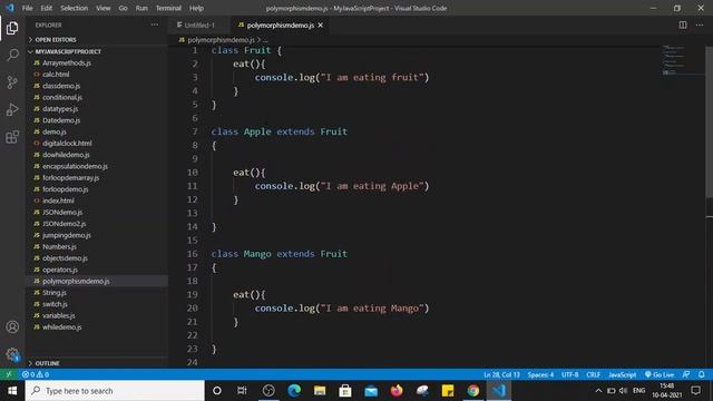 JS part 21- OOPs: Polymorphism смотреть онлайн