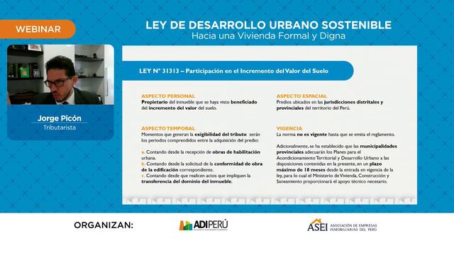 LEY DE DESARROLLO URBANO SOSTENIBLE: HACIA UNA VIVIENDA FORMAL Y DIGNA смотреть онлайн