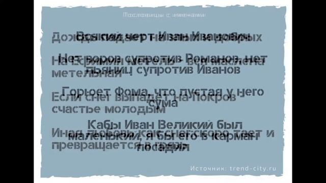 ?♂ Пословицы с именами. Поговорки для 1,2,3,4,5 класса смотреть онлайн