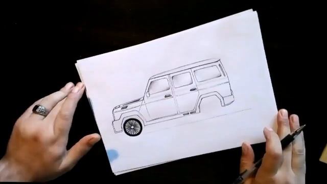 Как нарисовать гелендваген, Mercedes Benz G класс смотреть онлайн