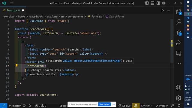 React Hooks | 1.2.1 | useState | Working With Forms | Data Binding | شرح بالعربي смотреть онлайн