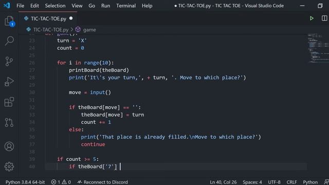 TIC TAC TOE IN PYTHON! | PYTHON SPEED CODING смотреть онлайн