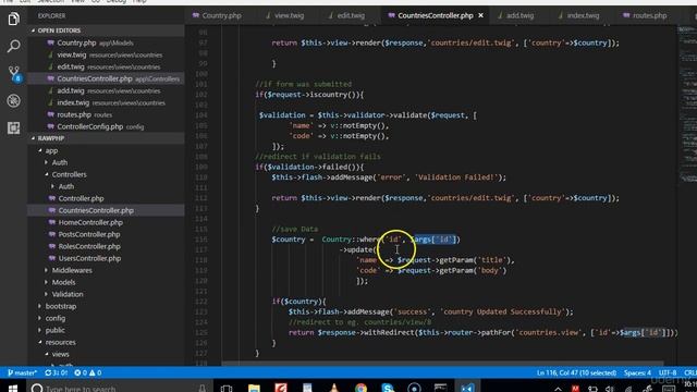 Web Development Course laravel 5.5 ORM and Raw PHP | Create countries edit page смотреть онлайн