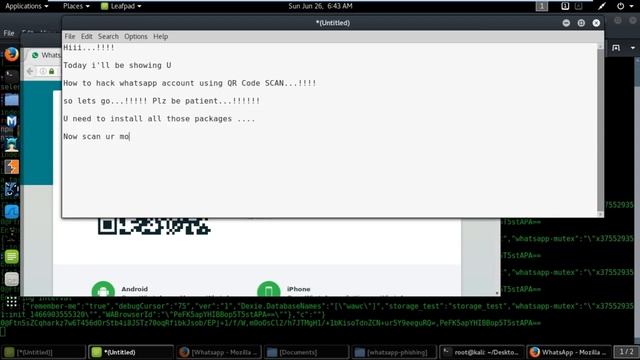 How to see whatsapp messages of other using kali linux version 2K17.1 смотреть онлайн
