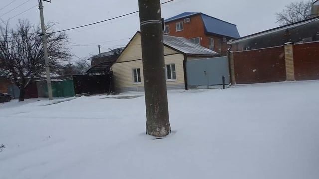 #Ейск?Прогулка по заснеженной ул. Шевченко! Катание с гор.Такого моря я ещё не видела. Радость Ейча