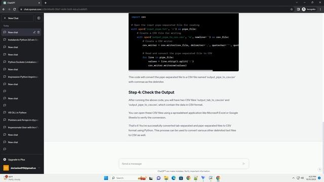 How to convert tab separated pipe separated to CSV file format in Python смотреть онлайн