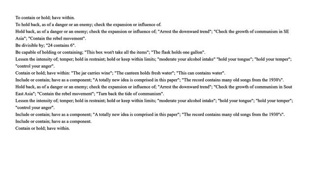 Definition of the word "Contain" смотреть онлайн