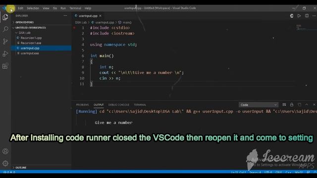 User input in vscode with code runner смотреть онлайн