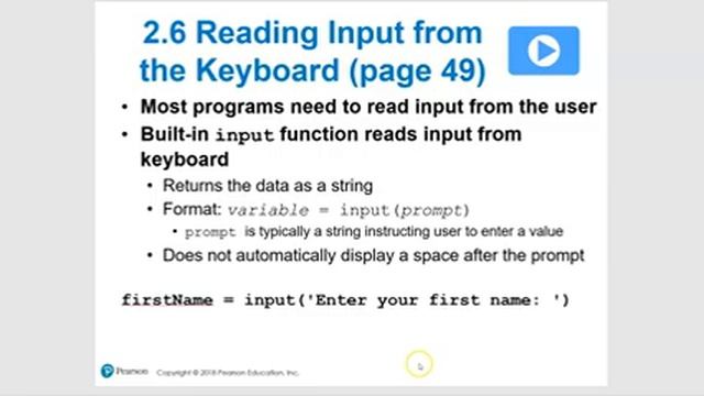 Python 2.6 Reading Input from the Keyboard (Gaddis) смотреть онлайн