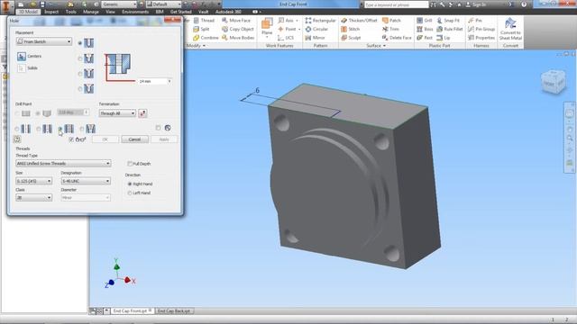 18. Adding a Threaded Hole смотреть онлайн