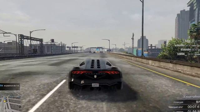Моя первая гонка в (гта5) gta 5 online на слабом, старом ноутбуке - пк смотреть онлайн
