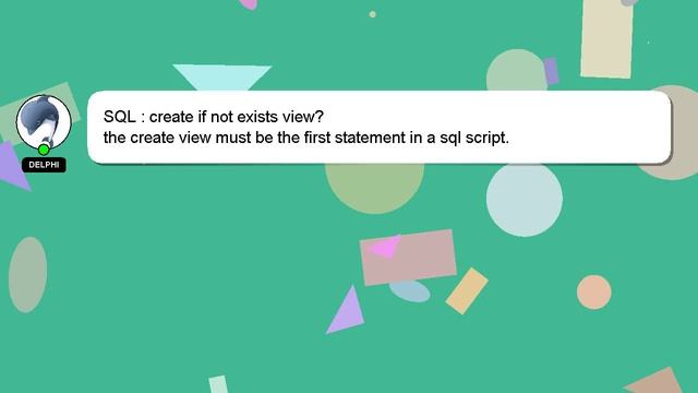 SQL : create if not exists view? смотреть онлайн