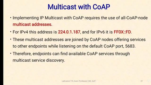 Generic Web Based Protocols, CoAP And MQTT