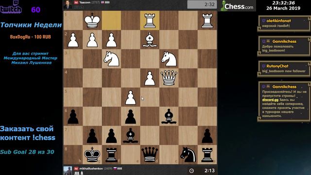 Chess. Шахматы на Chesscom(Чесском) Играем с комментариями + Тактический Штурм. 27 марта 2019