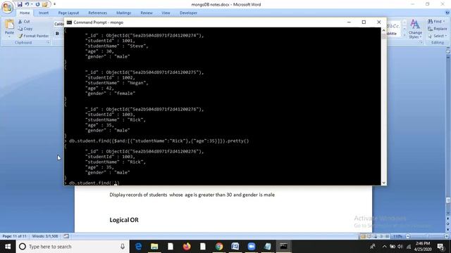 MongoDB tutorial lecture 8 : Logical AND and OR criteria in mongoDB смотреть онлайн