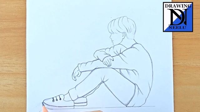 How to draw a Boy Sitting || Very easy drawing tutorial || Boy pencil drawing || Drawing tutorial смотреть онлайн