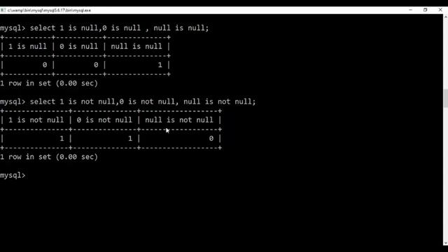 MYSQL IS NULL OPERATOR смотреть онлайн